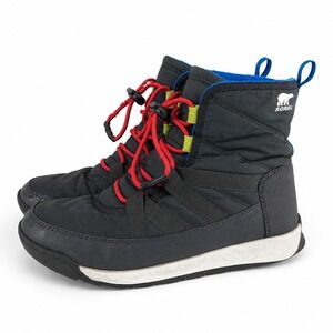 Sorel Whitney II Short Lace Women 6 Black Red Waterproof Snow Boots Gorpcore